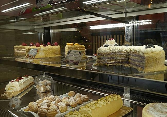 A varied selection of traditional Ukrainian desserts