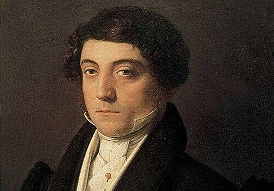 Portrait of Italian composer Gioachino Rossini at the age of 23.