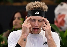 Davidovich, frustrated during his clash with Humbert.