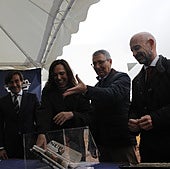 The ceremony to lay the first stone for the new VPO houses.