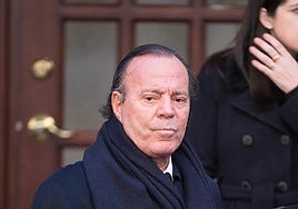 Julio Iglesias at a funeral in New York in November 2014.