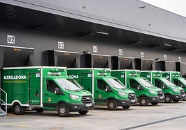 Mercadona delivery trucks.