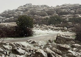 The Torcal de Antequera nature reserve in Sierra del Torcal dawned covered in snow on Monday.