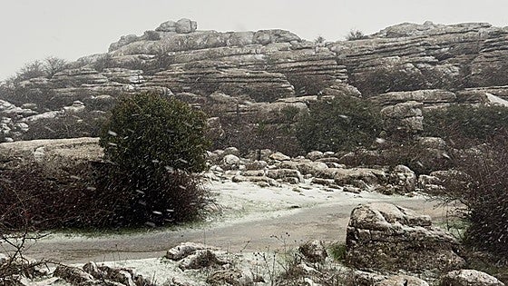 Malaga weather: access to Torcal de Antequera cut off by heavy snow