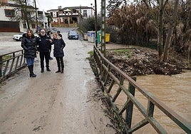 Mayor of Ronda Mari Paz Fernández visiting various parts of the municipality affected by the rains.