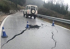 Photo of the A-373 at kilometre 48, between Cortes de la Frontera and Ubrique, on Wednesday.