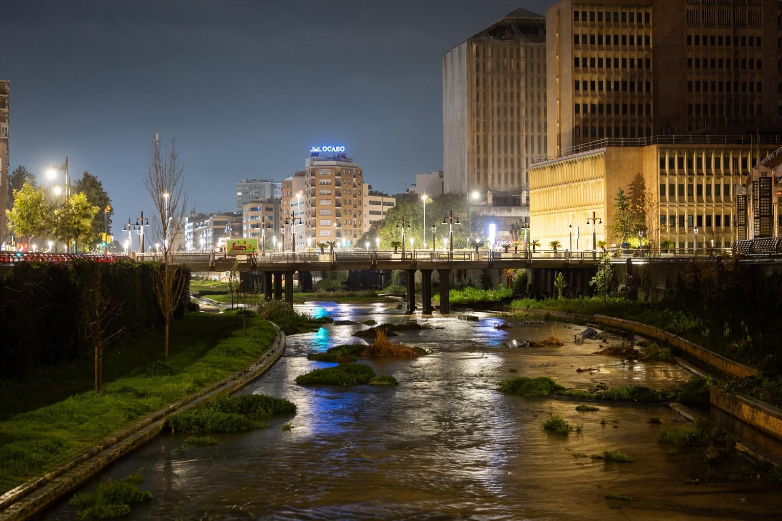 Rain in Malaga city.