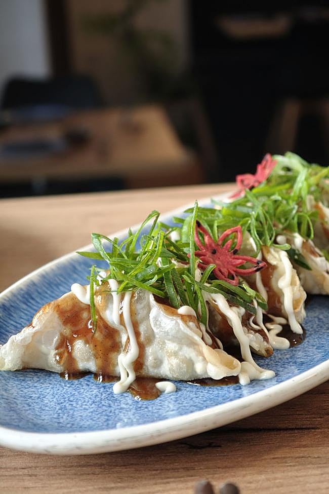 Hiroshima-style gyozas.