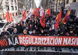 A demonstration against the regularisation programme for migrants