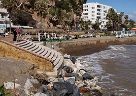 A beach in Malaga after the succession of storms.