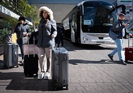 The first passengers arriving in Malaga after the Adamuz section was repaired.