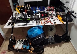 Objects stolen in the robberies under investigation.