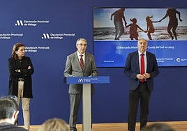 President of the provincial authority of Malaga Francisco Salado talking at the presentation of the programme for Berlin.
