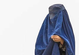 A woman wearing a burqa in Afghanistan.