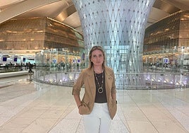 Ana Pérez at Abu Dhabi Airport, where she works for Aertec.