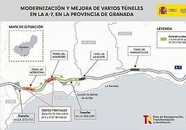 This is how the work to improve the A-7 tunnels in Granada is progressing.