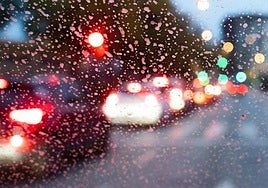 Mud deposits on the window of a vehicle on Tuesday in Malaga.
