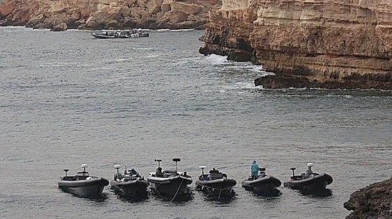 Narco boats shelter from storm in popular Almeria beauty spot