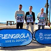 Sánchez, Rodríguez and Romero announce the Fuengirola triathlon.