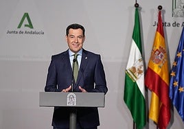 Juanma Moreno, during his appearance