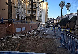 Calle Pedro de Quejana in Malaga on Thursday morning, after the incident the previous night.