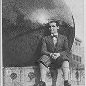 Lorca, pictured next to the sun dial at Columbia University.