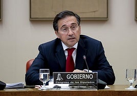 Foreign minister José María Albares speaking with MPs on Thursday.