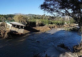 Archive image of the Río Grande as it passes through Coín during the most recent floods.