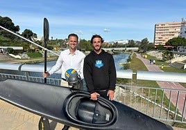 Antonio Romero (r), the under-21 world champion in kayak polo will serve as referee for the competition.