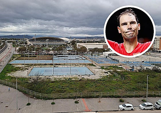 The closed racquet centre in Malaga that the developer will convert into Rafa Nadal's tennis club.