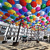 The colouful umbrellas have returned to Torrox Pueblo