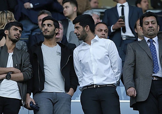 Nayef, Rakan, Nasser and Abdullah Al-Thani, in the box at La Rosaleda.