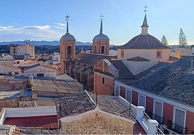 View from a hotel rooftop.