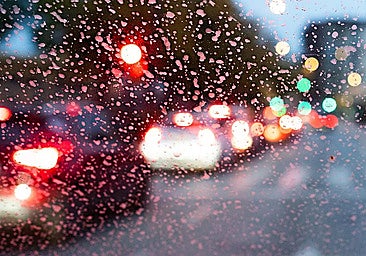 Mud droplets on a car windowshield in Malaga.