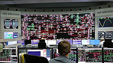 Photo of the electrical control centre (CECOEL) of Red Eléctrica in Spain.