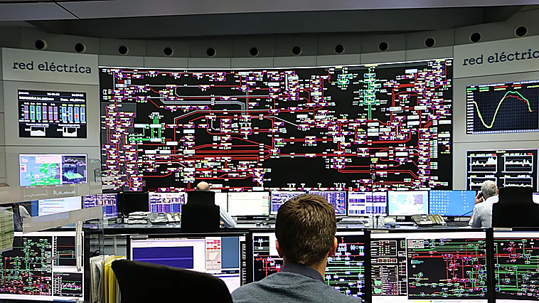 Photo of the electrical control centre (CECOEL) of Red Eléctrica in Spain.