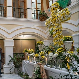 The decorated May cross in Benalmádena town hall last year.