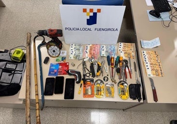 Police discovered various tools that could be used to commit burglaries, as well as cash.