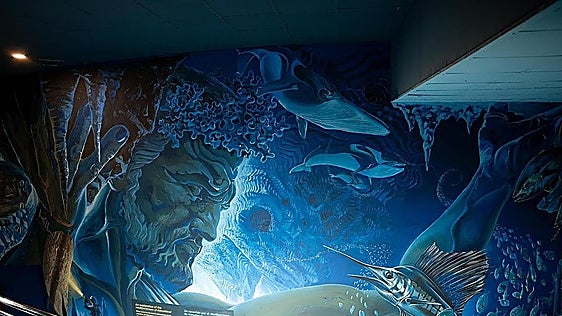 One of Kevin Lamy Stier's four murals showing Atlas.