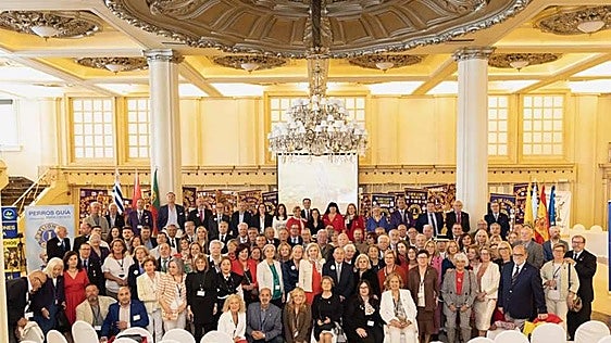 Archive photograph of a Lions Club convention.