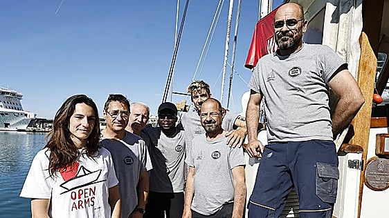 Spanish NGO Open Arms ship docks at Malaga Port before departing for Cuba on humanitarian mission