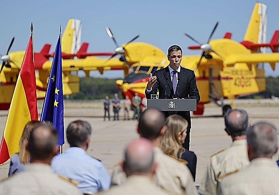 Pedro Sánchez, during the presentation of the new campaign.
