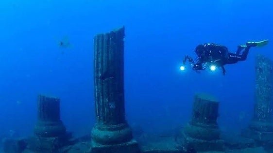A digital image of some of the underwater structures