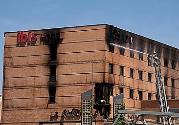 The Ibis Centro hotel in Malaga after the fire.