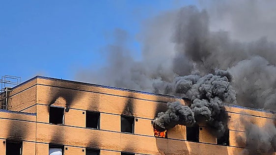Flames reignite on Ibis hotel's last floor on tenth day of fire