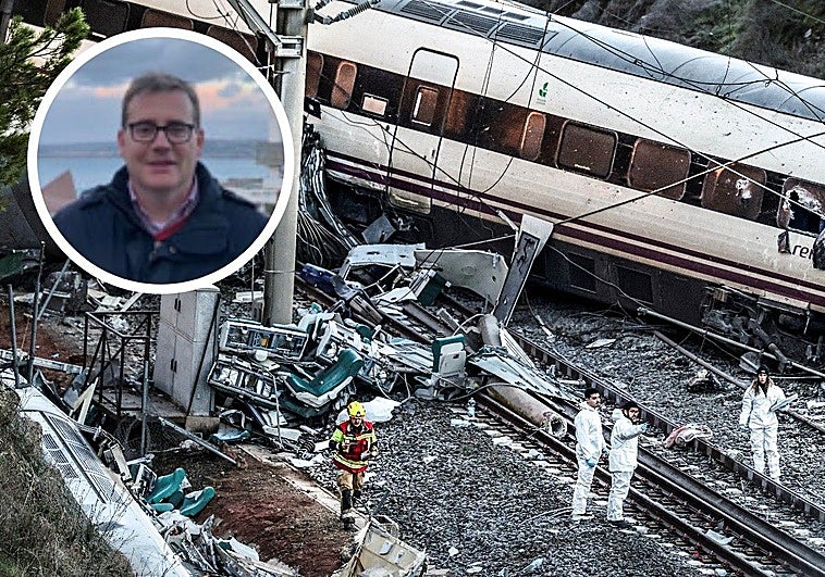File image of the Adamuz railway accident; in the round photo, Espejo-Saavedra.