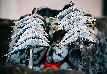 Archive photo of Malaga's traditional skewered sardines.