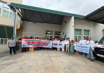 A photo of the protest held this Thursday at the SUAP in Las Lagunas de Mijas.
