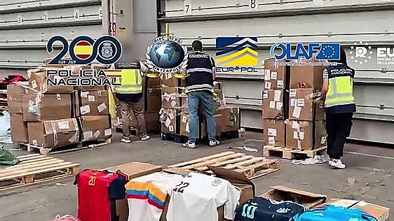 Spanish police seize 16 tonnes of counterfeit national football team kits