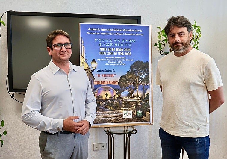 The town hall announces Noche de Jazz.